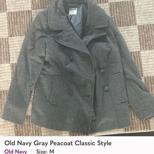Old Navy Charcoal Double-Breasted Coat